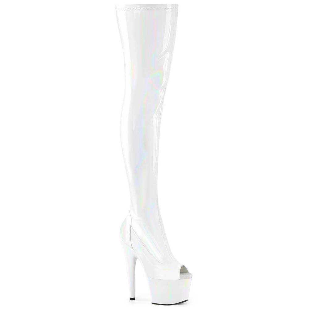 Pleaser - ADORE3011HWR Cuissardes à plateforme - Blanc Product image